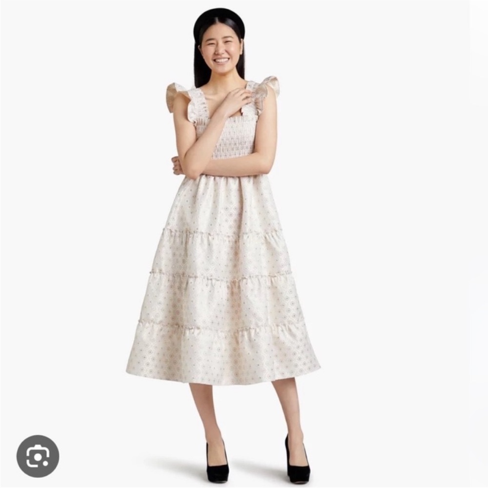 NEW Hill House Ellie Nap dress. Gold Jacquard. L. NWT - Picture 4 of 8